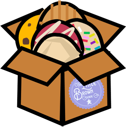 Box filled with cookies icon