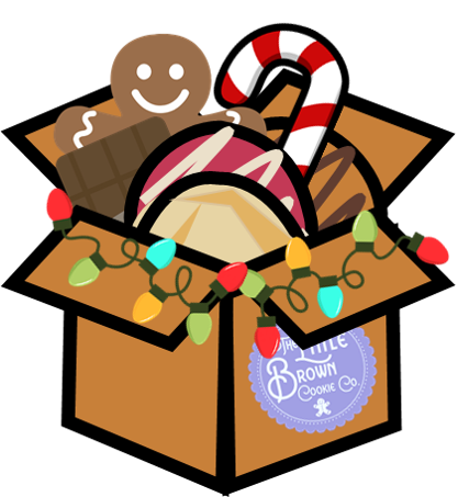 Christmas box filled with cookies icon