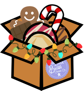 Christmas box filled with cookies icon